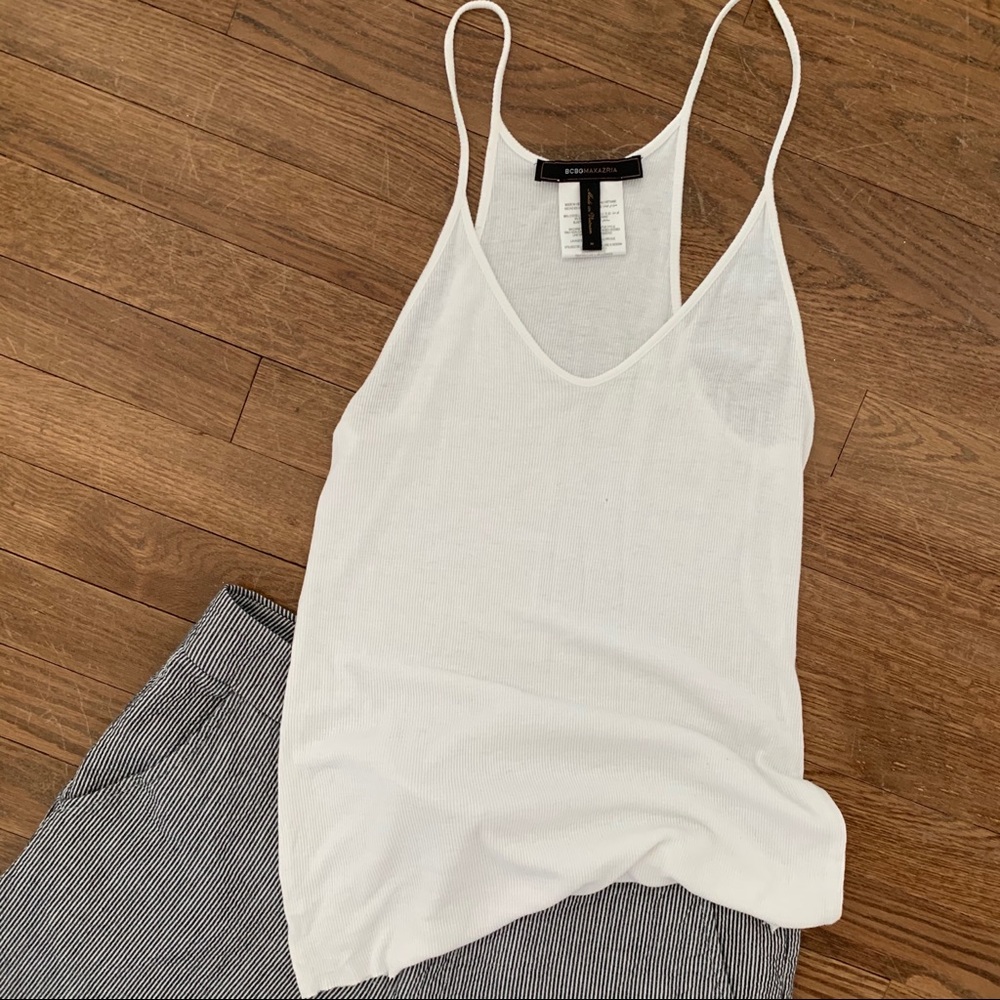BCBG white tank